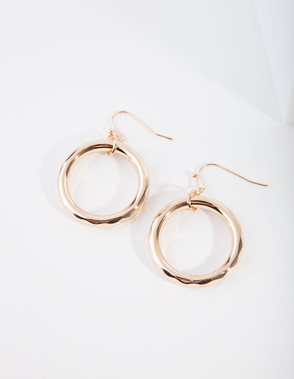 Gold Simple Tube Hoop Earrings