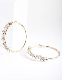 Gold Stone Cluster Hoop Earrings - link has visual effect only