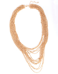 Gold Multi Row Necklace - link has visual effect only