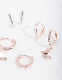 Rose Gold Butterfly Earring Stack Pack - link has visual effect only