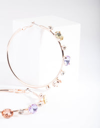Rose Gold Jewelled Hoop Earrings - link has visual effect only