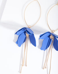 Dark Blue Flower Drop Earrings - link has visual effect only