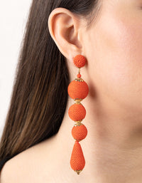 Orange Thread Drop Earrings - link has visual effect only