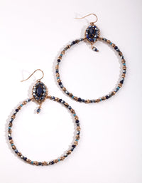 Gold Beaded Open Cirlce Earrings - link has visual effect only