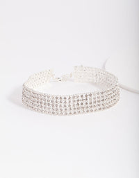 Silver 5 Row Diamante Choker - link has visual effect only