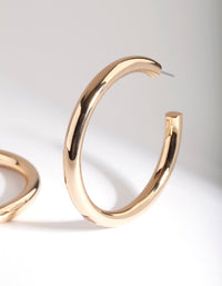 Gold Plated Large Open Hoop Earrings - link has visual effect only