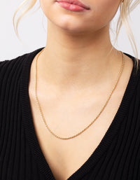 Gold Plated 60cm Rope Chain Necklace - link has visual effect only