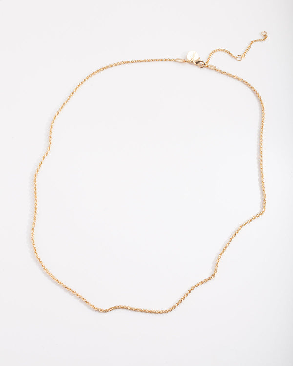 Gold Plated 60cm Rope Chain Necklace