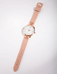 Rose Gold Bee PU Strap Watch - link has visual effect only