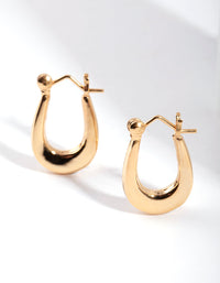 Gold Plated Sterling Silver Oval Hoop Earrings - link has visual effect only
