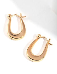 Gold Plated Sterling Silver Oval Hoop Earrings - link has visual effect only