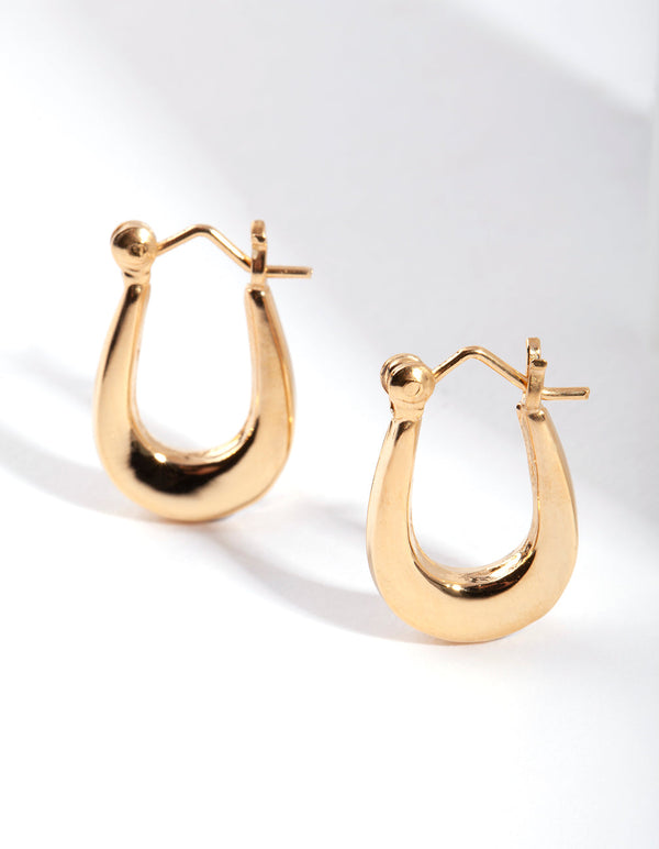 Gold Plated Sterling Silver Oval Hoop Earrings