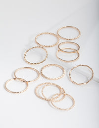 Gold Textured Mixed Size Ring Pack - link has visual effect only