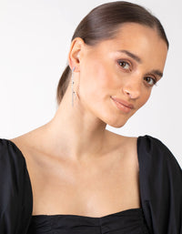 Silver Chain Twist Earrings - link has visual effect only