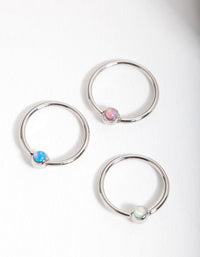 Surgical Steel Synthetic Opal Upper Hoop Pack - link has visual effect only