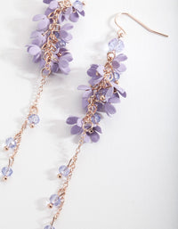 Purple Flower Cluster Drop Earrings - link has visual effect only