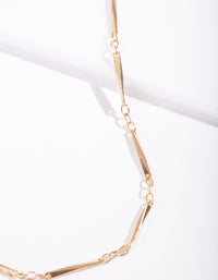 Gold Plated Long Rectangle Necklace - link has visual effect only
