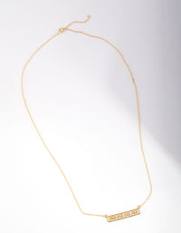 Gold Plated Sterling Silver Geometric Bar Necklace - link has visual effect only