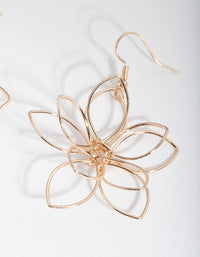 Gold Cutout Flower Drop Earrings - link has visual effect only
