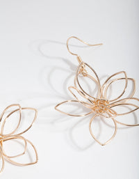 Gold Cutout Flower Drop Earrings - link has visual effect only