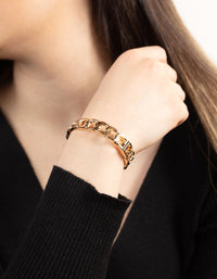 Gold Curb Hinge Bangle - link has visual effect only