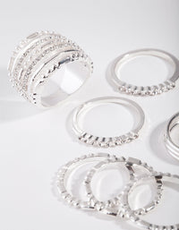 Silver Plain & Ball Rings 10-Pack - link has visual effect only