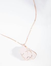 Rose Gold Wire Wrapped Rose Quartz Necklace - link has visual effect only