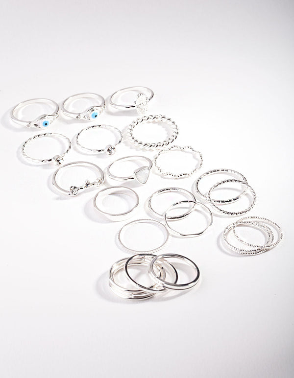 Silver Layered Symbol Ring 24-Pack