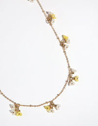 Gold Mini Flower Long Necklace - link has visual effect only