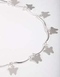 Silver Butterfly Charm Anklet - link has visual effect only