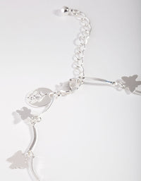 Silver Butterfly Charm Anklet - link has visual effect only