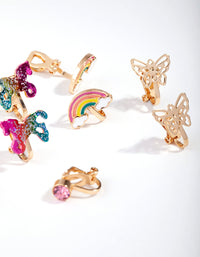 Kids Gold Fairy Tale Clip 5-Pack Earring - link has visual effect only