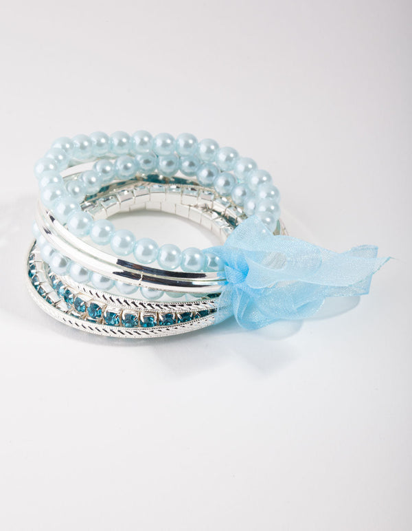 Kids Silver Diamante Baby Mix Bracelet