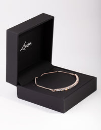 Rose Gold Hard Diamante Toggle Bracelet - link has visual effect only