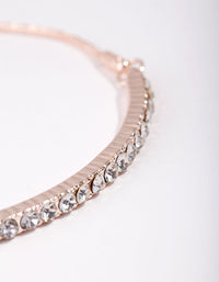 Rose Gold Hard Diamante Toggle Bracelet - link has visual effect only