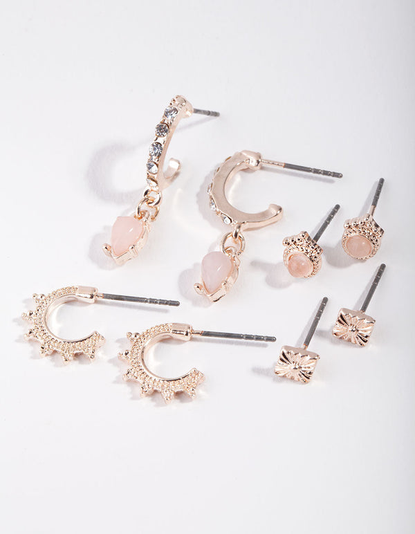 Rose Gold Earring Stack Pack
