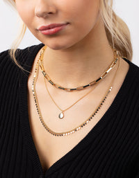 Gold Jingle Multi Row Necklace - link has visual effect only