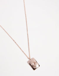 Rose Gold Plated Diamond Cutout Necklace - link has visual effect only