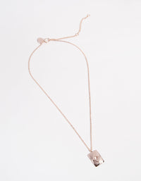 Rose Gold Plated Diamond Cutout Necklace - link has visual effect only