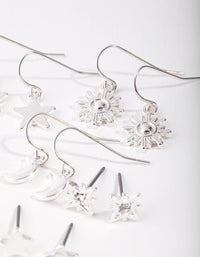 Silver Star & Moon Mix 9-Pack Earring - link has visual effect only