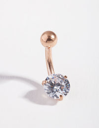 Surgical Steel Cubic Zirconia Mini Bellybutton Ring - link has visual effect only