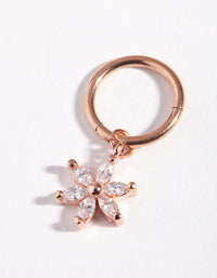 Rose Gold Cubic Zirconia Flower Charm Clicker - link has visual effect only
