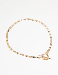 Gold Tab Chain T&O Anklet - link has visual effect only