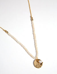 Gold Pearl & Disc Necklace - link has visual effect only
