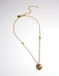 Gold Pearl & Disc Necklace - link has visual effect only