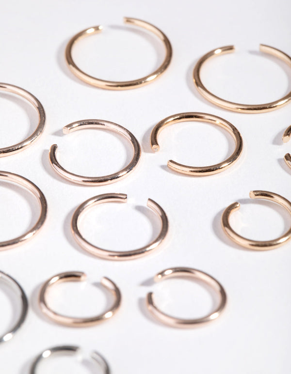 Mixed Metals Ball End Faux Ring Pack