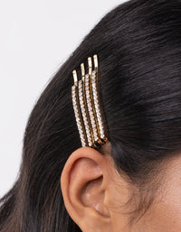 Gold Fine Diamante 6-Pack Bobby Pin - link has visual effect only