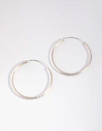 Sterling Silver 30mm Satin Hoop Earrings - link has visual effect only