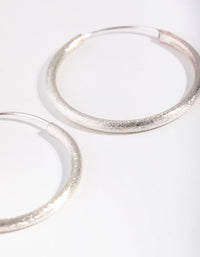 Sterling Silver 30mm Satin Hoop Earrings - link has visual effect only