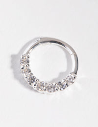 Sterling Silver Cubic Zirconia Clicker - link has visual effect only